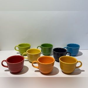 Fiesta Colorful Teacup Mini Coffee Mugs Set of 8.  Bright colors and super cute.
